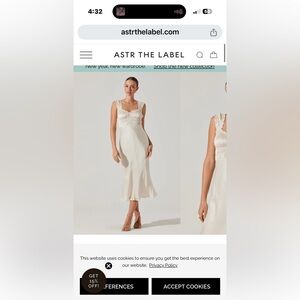 Astr Cream Midi Dress